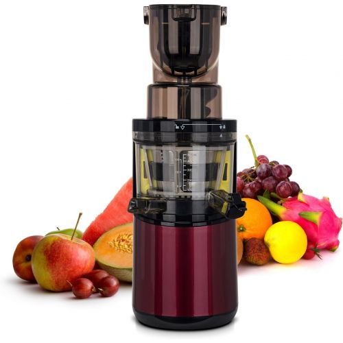  [아마존베스트]BioChef Altas Juicer Whole Slow Juicer Pro - Ultra Powerful Motor, Easy Vegetable & Fruit Juice with XXL Filling Chamber, Dishwasher-Suitable Items in Wine Red