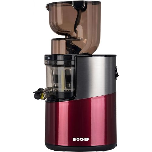  [아마존베스트]BioChef Altas Juicer Whole Slow Juicer Pro - Ultra Powerful Motor, Easy Vegetable & Fruit Juice with XXL Filling Chamber, Dishwasher-Suitable Items in Wine Red