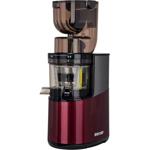  [아마존베스트]BioChef Altas Juicer Whole Slow Juicer Pro - Ultra Powerful Motor, Easy Vegetable & Fruit Juice with XXL Filling Chamber, Dishwasher-Suitable Items in Wine Red