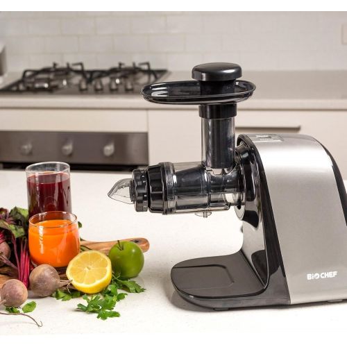  Bio Chef BioChef Axis Compact Masticating Juicer BPA FREE, Quiet 150w Motor  80 RPM, 1.8 Wide Chute, Wheatgrass JuicerGreens  FruitsVegetable Juice Extractor. Easy Clean & Affordable (S