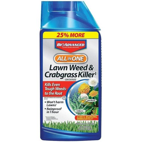  BioAdvanced Complete Insect Killer for Soil and Turf, Concentrate, 40 oz with BioAdvanced All-in-One Lawn Weed and Crabgrass Killer I, Concentrate, 40 oz
