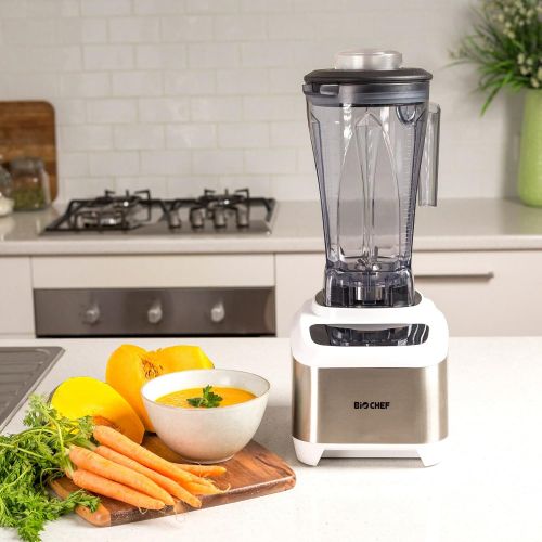  BioChef Atlas Power Blender - 1000W Premium kommerzieller Brushless Hochleistungsmixer - Super leise Bedienung (75dB), 16 Funktionen & Pulse Taste , 2 Liter & 10 Jahre Garantie (Sc