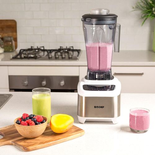  BioChef Atlas Power Blender - 1000W Premium kommerzieller Brushless Hochleistungsmixer - Super leise Bedienung (75dB), 16 Funktionen & Pulse Taste , 2 Liter & 10 Jahre Garantie (Sc