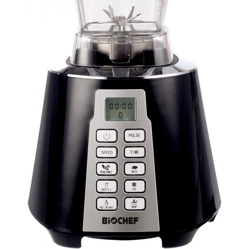  BioChef Nova Mixer - Hochleistungsmixer/Smoothie Maker - 1600 W, 28000 U/Min, 2L BPA-freier Behalter mit 6 Programmen & Impuls Funktion (Schwarz)