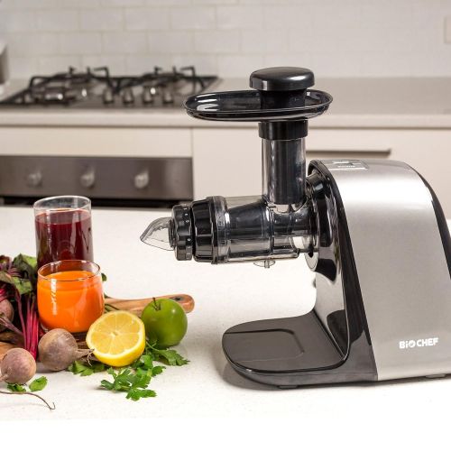  BioChef Axis Compact Juicer/Slow Juicer/Horizontal150Watts & 80RPM: The Ultimate Wheatgrass and Vegetable Juicer with a 10year manufacturers guarantee, red