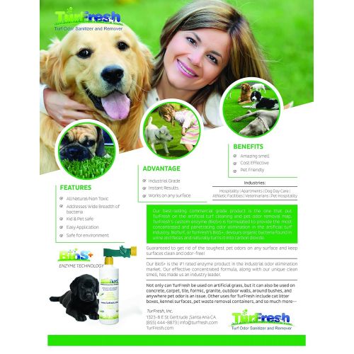  BioFill Artificial Grass Turf Granular Infill Deodorizer and Eliminator - All Natural, Long Lasting Pet Dog Urine Odor Deodorizer to Filter and Neutralize Odor in Turf Surfaces - 4