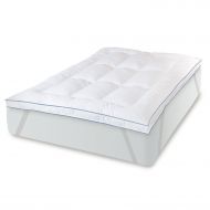 BioPEDIC Memory Plus Deluxe 3-Inch Gel Memory Foam and Fiber Bed Topper with Anchor Bands, Twin, White