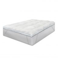 BioPEDIC Memory Plus Deluxe 3-Inch Memory Foam and Fiber Bed Topper with Anchorbands, Queen, White