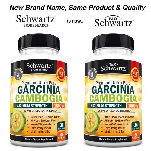  BioSchwartz Garcinia Cambogia Pure Extract 1600mg with 960mg HCA. Fast Weight Loss & Fat Metabolism. Best...