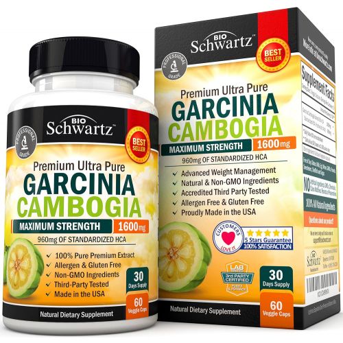  BioSchwartz Garcinia Cambogia Pure Extract 1600mg with 960mg HCA. Fast Weight Loss & Fat Metabolism. Best...