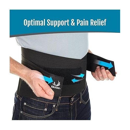  BioSkin Lumbar Support Back Brace - Provides Lower Back Support, Sciatica Pain Relief, Herniated Discs, and Back Sprains, Back Belt Support for Men and Women, Back Pain Relief Products (Small)