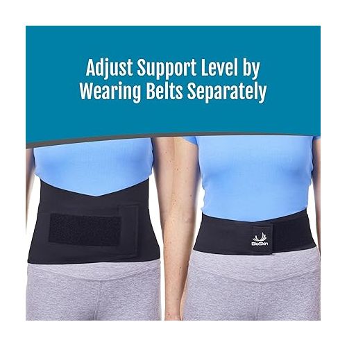  BioSkin Lumbar Support Back Brace - Provides Lower Back Support, Sciatica Pain Relief, Herniated Discs, and Back Sprains, Back Belt Support for Men and Women, Back Pain Relief Products (Small)