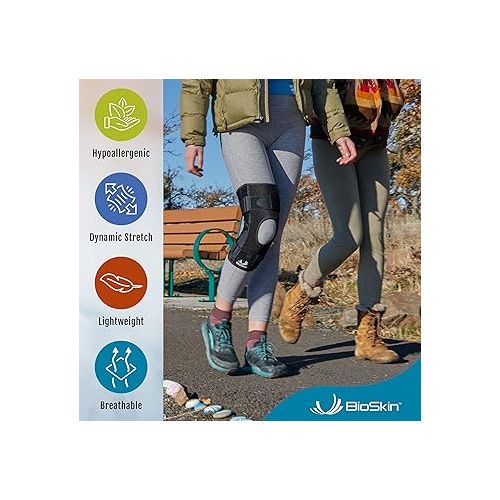  BioSkin Wraparound Compression Knee Brace For Knee Pain, ACL & MCL Injuries, Meniscus Tear, Arthritis Pain And Support, Hinged Knee Brace, Sprains, For Women & Men