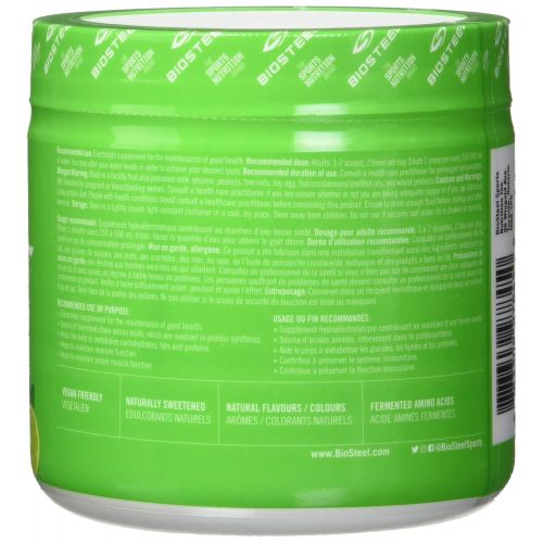  BioSteel Biosteel High Performance Sports Drink Powder, Naturally Sweetened with Stevia, Lemon Lime, 315g