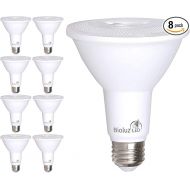 Bioluz LED 8 Pack PAR38 LED Bulb 90 CRI 12W = 100-120 Watt Replacement Soft White 3000K Indoor/Outdoor Dimmable UL Listed Title 20 High Efficacy Lighting