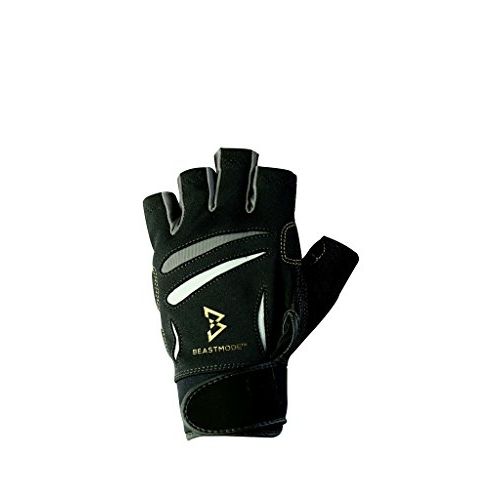  The Official Glove of Marshawn Lynch - Bionic Gloves Beast Mode Mens Fingerless Fitness/Lifting Gloves w/ Natural Fit Technology, Black (PAIR)