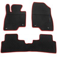 Biosp biosp Car Floor Mats for Mazda 3 Axela 2015 2016 2017 2018 Front and Rear Seat Heavy Duty Rubber Liner Black Red Vehicle Carpet Custom Fit-All Weather Guard Odorless