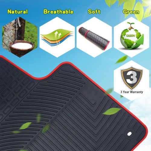  Biosp biosp Compatible for Jeep Wrangler JL 2018 2019 All Weather Floor Mats Liners Black Front and Rear Set Heavy Duty Rubber Car Carpet