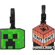 Minecraft Youth Luggage Tag 2pc Set - 3D Molded Rubber with ID Card
