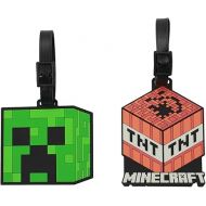 Minecraft Youth Luggage Tag 2pc Set - 3D Molded Rubber with ID Card