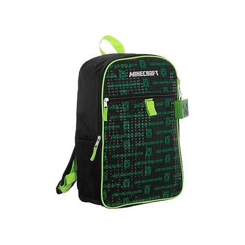  Bioworld Kids Minecraft Backpack 4-Piece Combo School Supplies