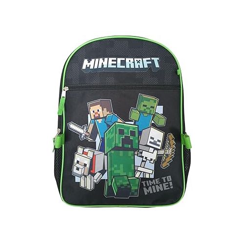  Bioworld Minecraft Creepers 5pc Backpack Bookbag Set Licensed