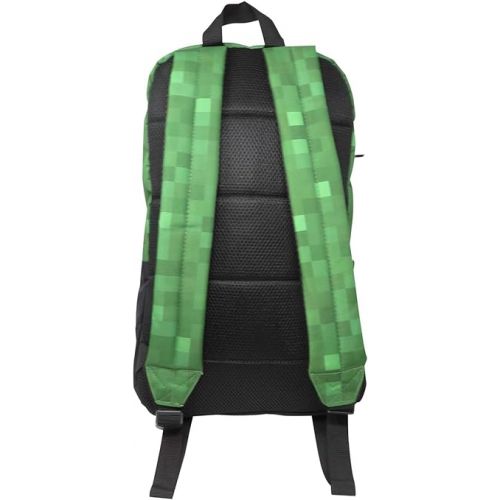  Minecraft Creeper Allover Print Backpack Bookbag