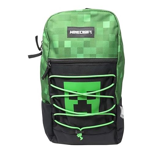  Minecraft Creeper Allover Print Backpack Bookbag