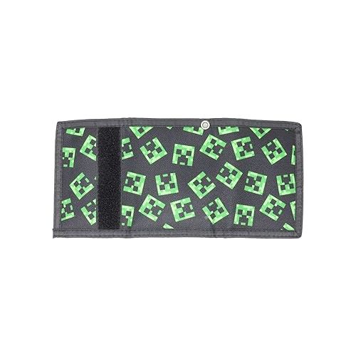  Minecraft Creeper Pattern Nylon Tri-Fold Wallet Multi-Colored Licensed