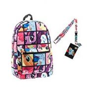 Bioworld My Little Pony Backpack with Lanyard and Keychain Charm (Comic Strip Version)