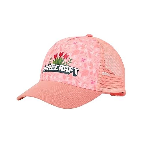  Minecraft Roses Youth Girl's Pink Mesh Back Baseball Cap