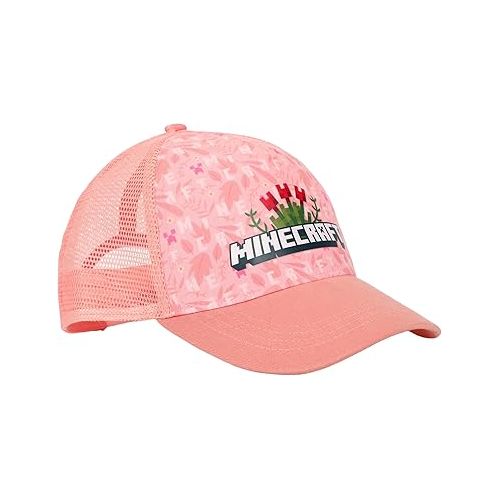  Minecraft Roses Youth Girl's Pink Mesh Back Baseball Cap