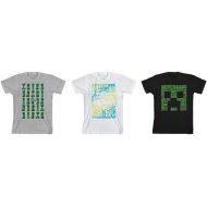 Bioworld Youth Boys Minecraft Creeper Graphic T-Shirt 3pk Set