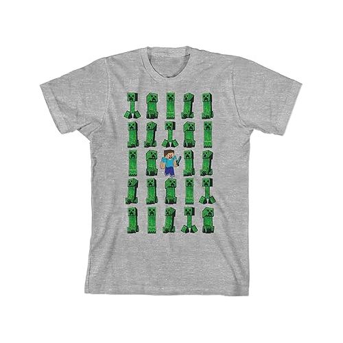  Bioworld Youth Boys Minecraft Creeper Graphic T-Shirt 3pk Set