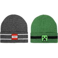 Bioworld Minecraft Creeper and TNT Youth Beanie Set (Pack of 2) Multicolored