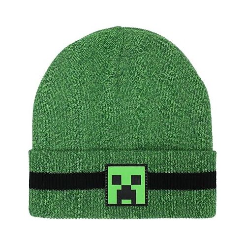  Bioworld Minecraft Creeper and TNT Youth Beanie Set (Pack of 2) Multicolored