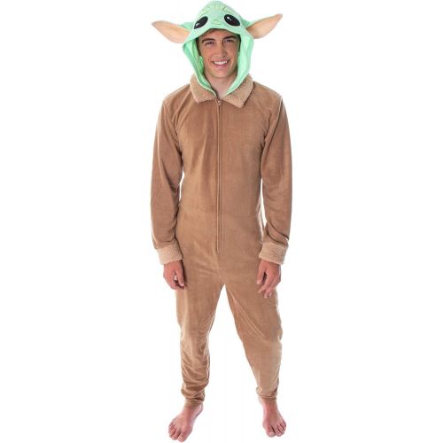  할로윈 용품Bioworld Star Wars Adult Unisex Baby Yoda The Child Costume One-Piece Union Suit Pajama Onesie For Men And Women