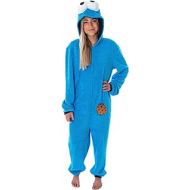 할로윈 용품Bioworld Sesame Street Adult Unisex Cookie Monster Costume Sherpa One-Piece Union Suit Pajama Onesie for Men and Women