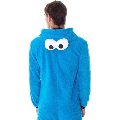  할로윈 용품Bioworld Sesame Street Adult Unisex Cookie Monster Costume Sherpa One-Piece Union Suit Pajama Onesie for Men and Women