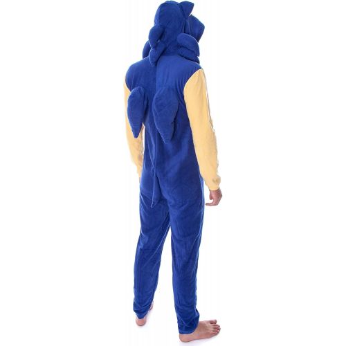  할로윈 용품Bioworld Sonic The Hedgehog Mens Video Game Character Costume One-Piece Union Suit Pajama Onesie