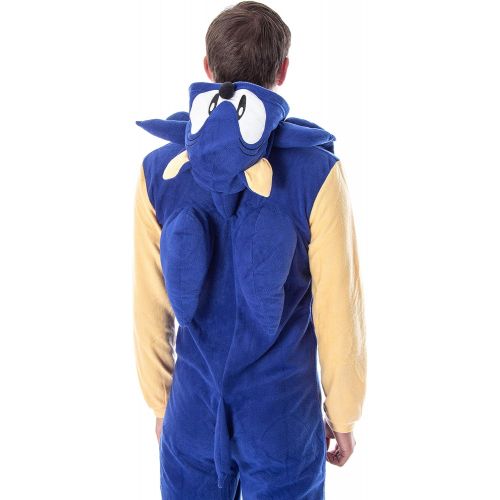  할로윈 용품Bioworld Sonic The Hedgehog Mens Video Game Character Costume One-Piece Union Suit Pajama Onesie