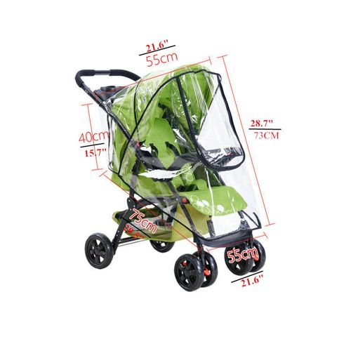  Biowow Stroller Rain Cover Universal,Clear Plastic Stroller Cover Waterproof, Windproof Protection - Travel-Friendly, Outdoor Use - Easy to Install and Remove