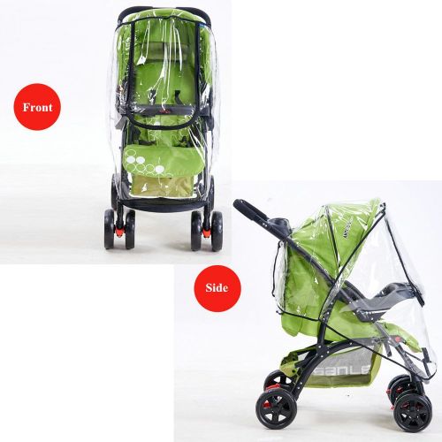  Biowow Stroller Rain Cover Universal,Clear Plastic Stroller Cover Waterproof, Windproof Protection - Travel-Friendly, Outdoor Use - Easy to Install and Remove