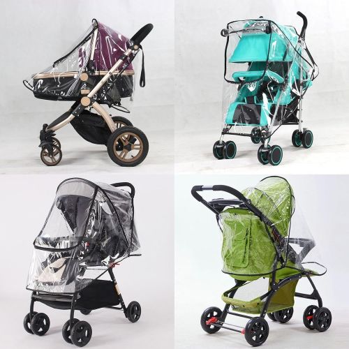  Biowow Stroller Rain Cover Universal,Clear Plastic Stroller Cover Waterproof, Windproof Protection - Travel-Friendly, Outdoor Use - Easy to Install and Remove