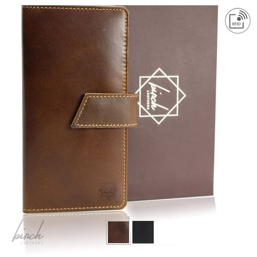  Birch+Leathers Slim Leather Travel Wallet passport holder with RFID Block