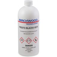 Birchwood Presto Black BST4 Technologies - cold brush on blackener solution for iron and steel alloys traditional patina steel blue and black oxide touch-up (1 Quart)