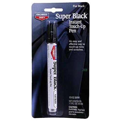  Birchwood Casey Long-Lasting Fast-Drying Super Black Touch-Up Pen for Deep Scratches and Worn Areas, FLAT BLACK, 0.33 OUNCE