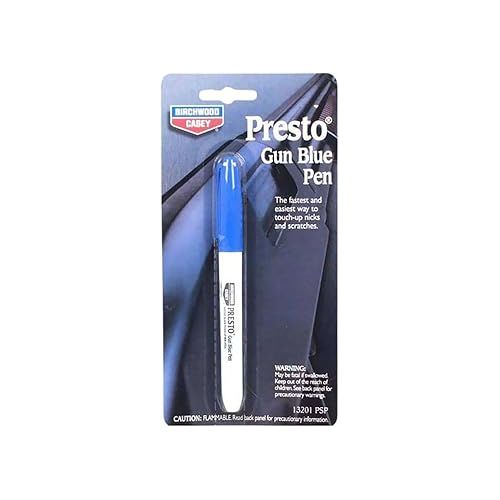  Birchwood Casey Fast-Drying Fast-Acting Presto Gun Blue Touch-Up Pen for Restoring Scratched and Worn Areas, 1 Count (Pack of 1)
