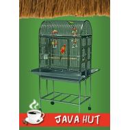 BirdCages4Less Java Hut Haven Stainless Steel Small Bird Cage - Perfect for Parrots, Parakeets, Cockatiels, Finches, Canaries, Conures, Budgies - 27W x 18”D x 56.5H