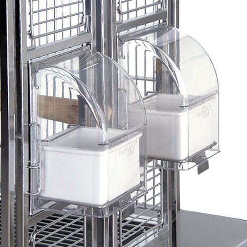  BirdCages4Less Java Hut Haven Stainless Steel Small Bird Cage - Perfect for Parrots, Parakeets, Cockatiels, Finches, Canaries, Conures, Budgies - 27W x 18”D x 56.5H